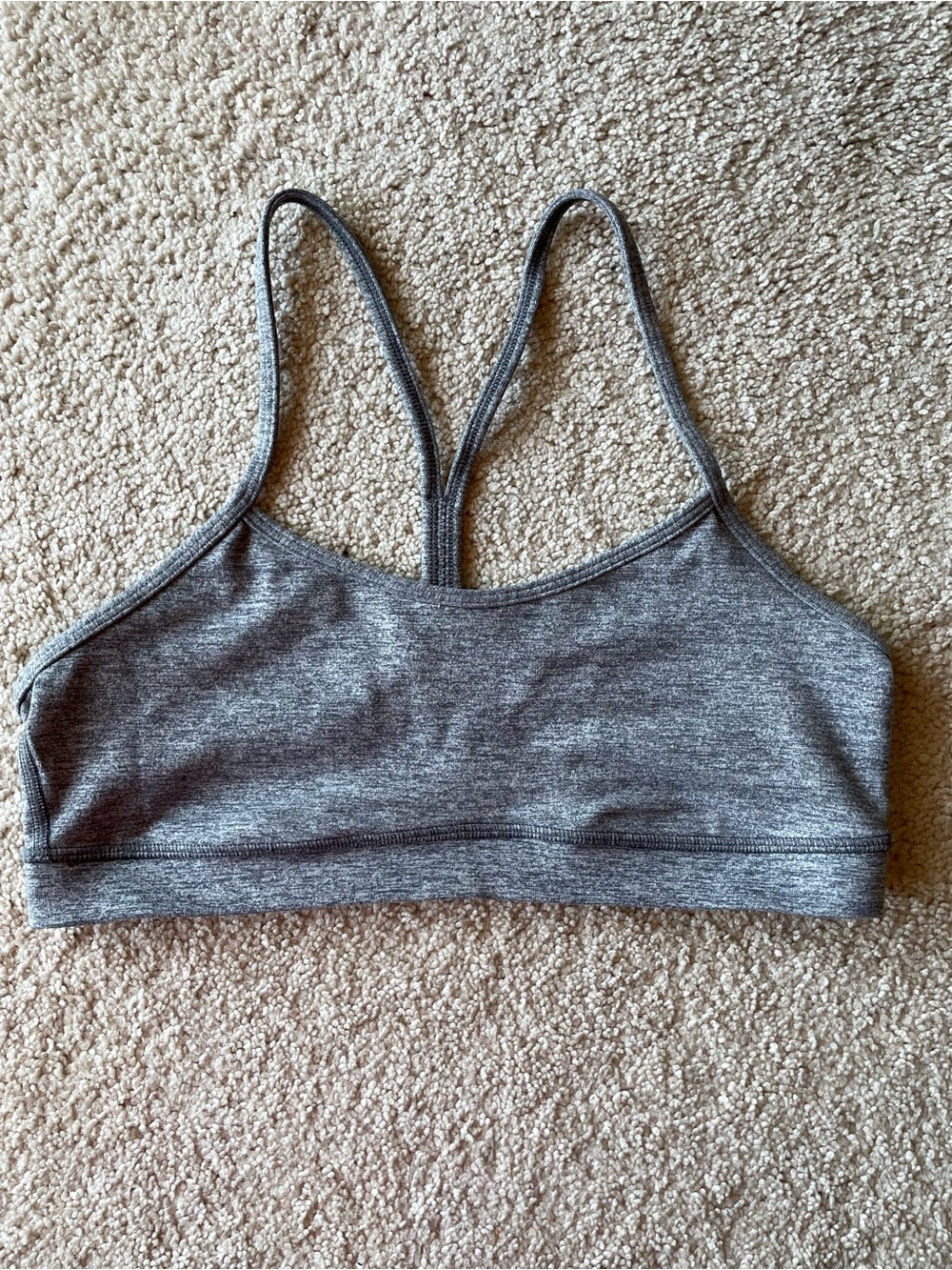 Lululemon Gray Women Racerback Sports Bra Womens Size 8 Activewear Yoga Gym Run